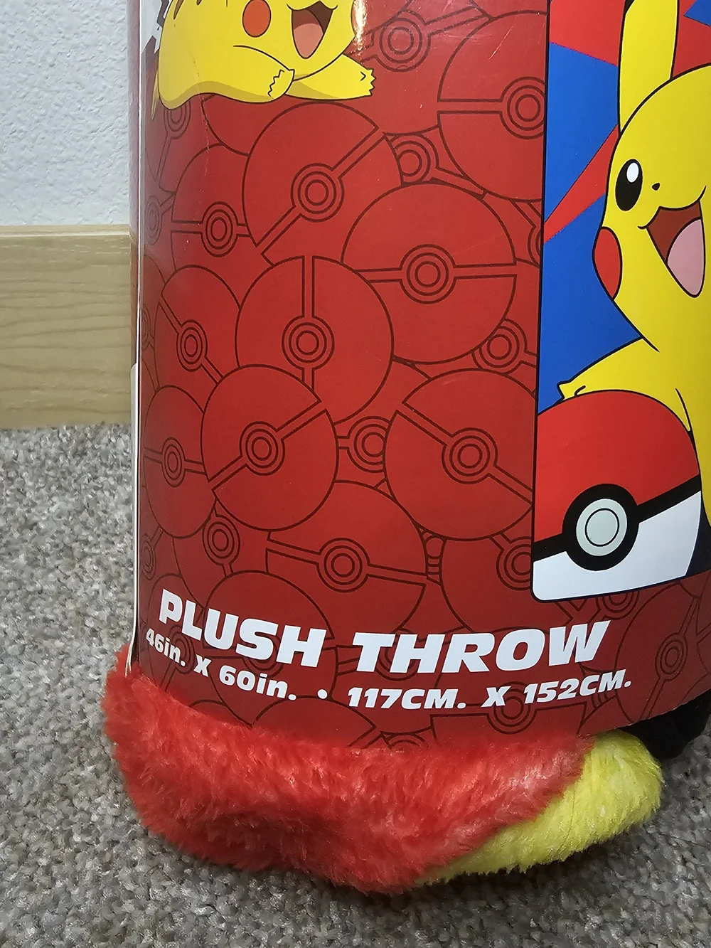 Pokemon Plush Pikachu Throw - Yellow, Red, Blue